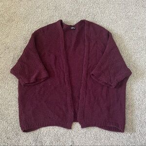 3/$25 Boohoo Burgundy Knit Cape Cardigan